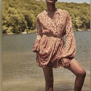 A.L.C. Jen Silk Animal Print Mini Dress